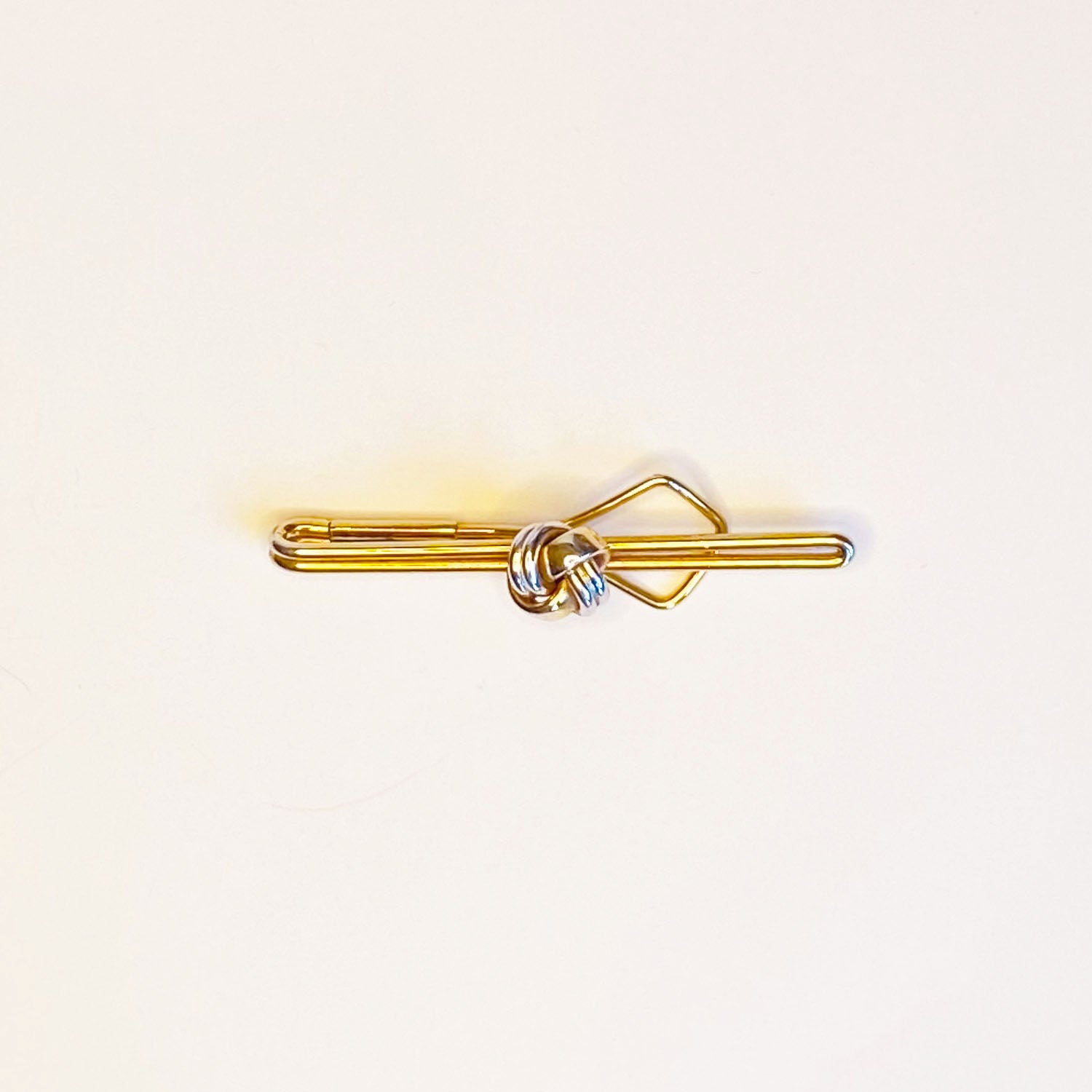 40's Swank Gold & Silver Tone Knot Tie Bar