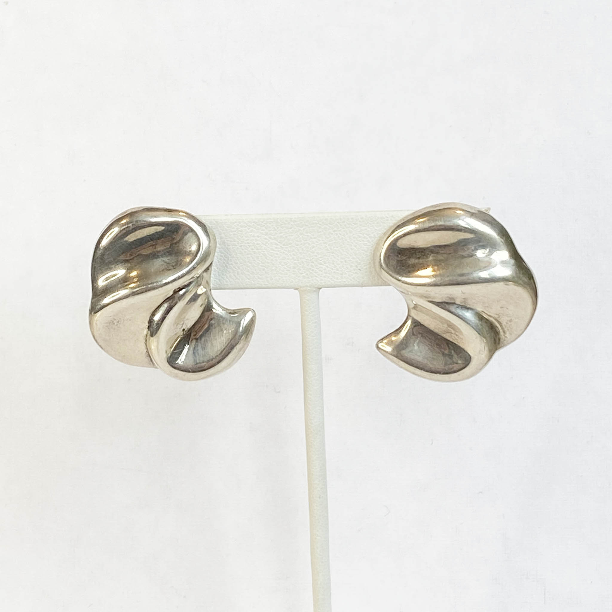1979 Mexican Sterling Silver Abstract Earrings