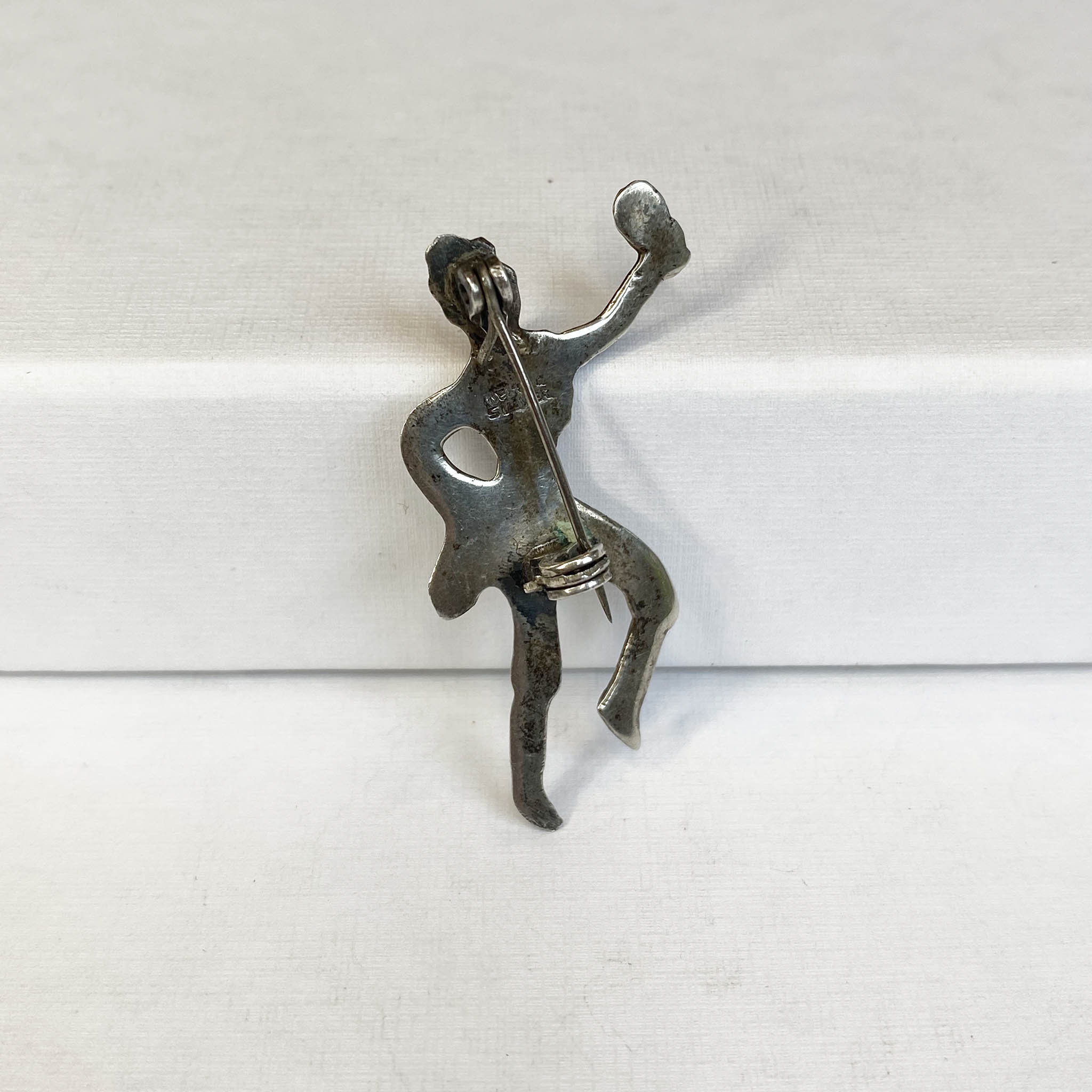 30's Mexican Sterling Silver Folklore Hombre Pin