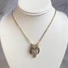 Vintage 80's Jonette Jewelry Silver & Gold Tone Owl Necklace