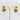 Vintage 1951 Monet Gold Tone White Ribbed Clip On Earrings